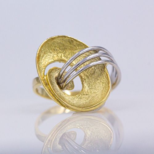 Δαχτυλίδι απο κίτρινο χρυσό μαζί με λευκόχρυσο 14Κ 2333