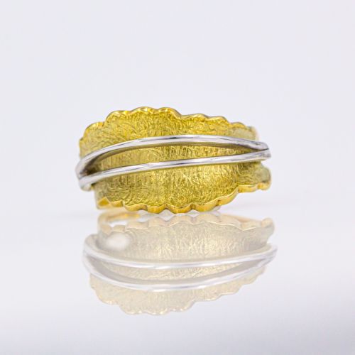 Δαχτυλίδι απο κίτρινο χρυσό μαζί με λευκόχρυσο 14Κ 2334