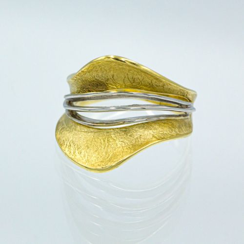 Δαχτυλίδι απο κίτρινο χρυσό μαζί με λευκόχρυσο 14Κ 8404