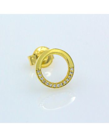 Σκουλαρίκια απο κίτρινο χρυσό 14Κ με ζιργκόν 22118