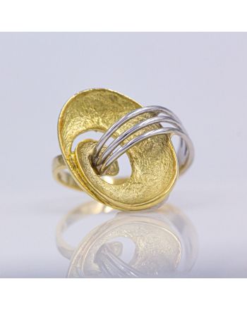 Δαχτυλίδι απο κίτρινο χρυσό μαζί με λευκόχρυσο 14Κ 2333