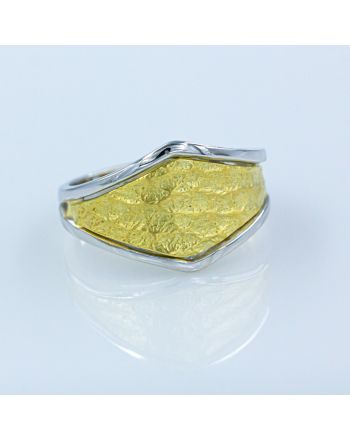 Δαχτυλίδι απο λευκόχρυσο μαζί με κίτρινο χρυσό 14Κ 2370